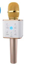12 Units of Karaoke Microphone Portable Handheld Bluetooth Speaker Ktv In Gold - Speakers and Microphones