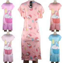24 Pieces Bunny Basket Design Night Gown Size M - Women's Pajamas and Sleepwear