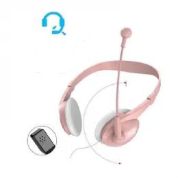 12 Wholesale Hd Wired Gaming Headphone With Microphone Good For Adults Children Work Home School For Universal Cell Phones, Laptop, Tablet, And More In Pink