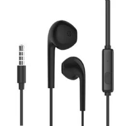 12 Wholesale Nose Isloation High Sound Stereo Sound Earphones With Microphone 3.5mm Aux Auxiliary Cable Black