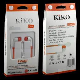 12 Wholesale Stereo Earphone Headset With Mic And Volume Control In Orange