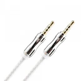 12 Pieces Auxiliary Music Cable 3.5mm To 3.5mm Wire Cable With Metallic Head In Silver - Wires and Cables