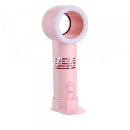 6 of Bladeless Safety Usb Rechargeable Handheld 3 Speed Strong Wind Electric Cooling Fan With Cell Phone Holder And Led Light