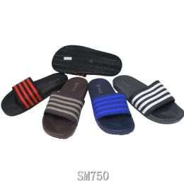 48 Units of Men's 4 Stripes Slipper - Men's Flip Flops and Sandals