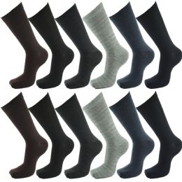 108 Pairs Men's Crew Socks Assorted Solid Colors - Mens Crew Socks