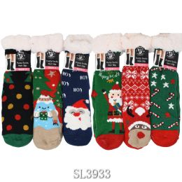 24 Wholesale Womens Sherpa Lined Stocking
