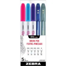 48 Units of Single Ended Brsh Pen Asst 5pk - Pens & Pencils