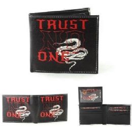 24 Bulk Vegan Leather Wallet [bifold] Trust No One/snake