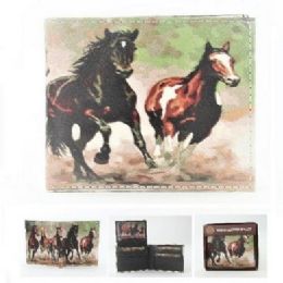24 of Vegan Leather Wallet [bifold] Horses