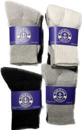 24 Wholesale Yacht & Smith Kid's Cotton Assorted Colored Crew Socks