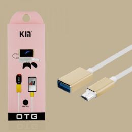 24 Wholesale Micro Usb To Otg Usb Data Charge And Sync Cable Adapter 6 Inch In Gold