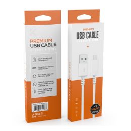 24 Wholesale Micro 2.1a Usb V8v9 Strong Usb Cable With Premium Package 3 Foot In White