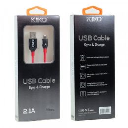 12 Wholesale Micro 2a Usb V8v9 Heavy Duty Braided Cable 3 Foot In Black Red