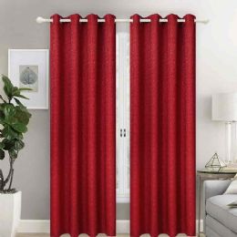 12 Pieces Curtain Panel Color Burgundy - Window Curtains