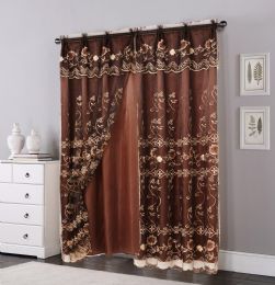 12 Pieces Curtain Panel Color Brown - Window Curtains