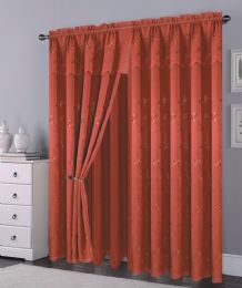 12 Pieces Curtain Panel Color Rust - Window Curtains