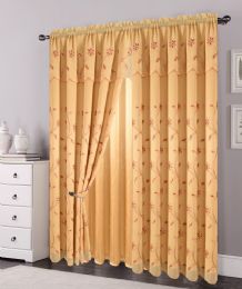 12 Pieces Curtain Panel Color Gold - Window Curtains