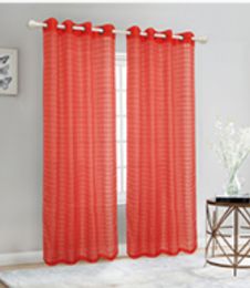 24 Pieces Curtain Panel Color Red - Window Curtains