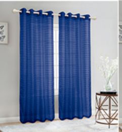24 Pieces Curtain Panel Color Navy - Window Curtains