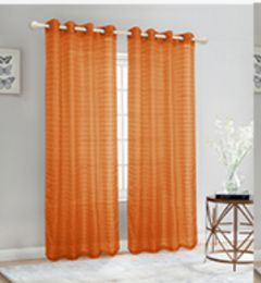 24 Pieces Curtain Panel Color Orange - Window Curtains