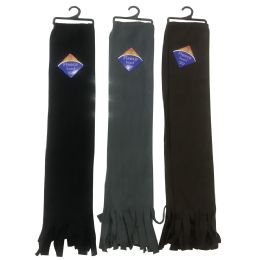 48 Wholesale Simply Fashion Fleece Scarf 1 Pack For Men
