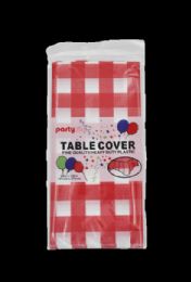 144 Pieces Table Cover 54*108 - Checkered Red - Party Paper Goods