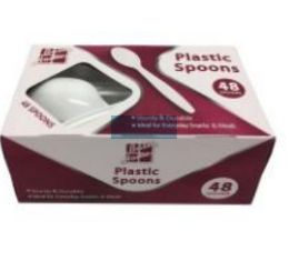 24 Pieces 48pk Plastic Spoons - Disposable Cutlery