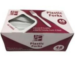 24 Units of 48pk Plastic Forks - Disposable Cutlery