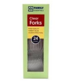 24 Pieces 24ct Ps Fork Clear - Disposable Cutlery