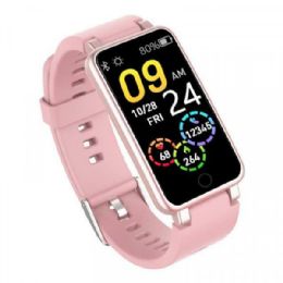 12 Bulk Fashion Smart Watch Sports Band Heart Rate Monitor Blood Pressure Fitness Tracker Clock Time Men Women For Ios, Android In Pink