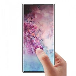 12 Wholesale Galaxy Note 10 3d Tempered Glass Full Screen Protector With Working Adhesive In Screen Finger Scanner Black Edge