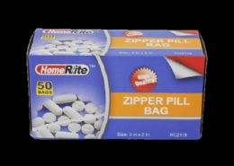 48 Wholesale 50ct Zipper Pill Bags