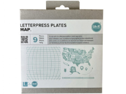 48 Pieces WE-R 9 Piece Map Themed Letterpress Plates - Office Accessories