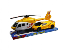 6 Bulk Friction Toy Helicopter with Race Car