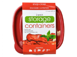 18 Wholesale 2 Pack Plastic Square Food Container