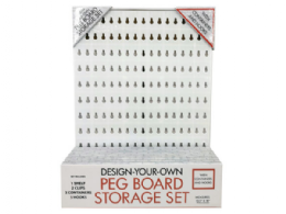 3 Pieces Design-Your-Own Peg Board Storage Set with Containers and Hooks - Storage and Organization