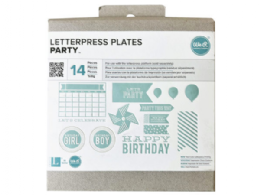 36 Bulk we-r 14 piece party themed letterpress plates