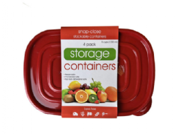 12 Wholesale 4 Pack Plastic Rectangular Food Container