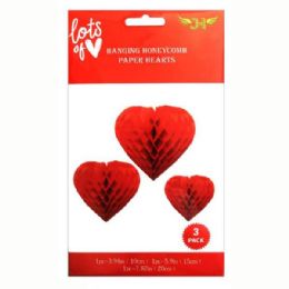 24 Pieces 3pk Paper Heart Decorations - Valentines
