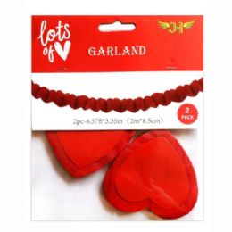 24 Pieces 2pk Heart Garland - Valentines