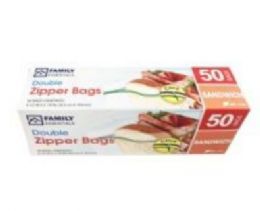 24 Wholesale 50ct Double Zipper Sandwich Bags