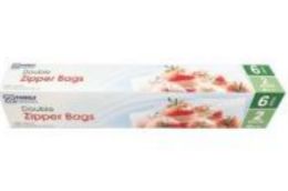 24 Wholesale 6ct Double Zipper Bags 2 Gallon