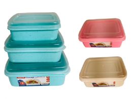 48 Wholesale 3pc Rect Food Containers