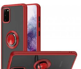 12 Bulk Tuff Slim Armor Hybrid Ring Stand Case For Samsung Galaxy A02s In Red