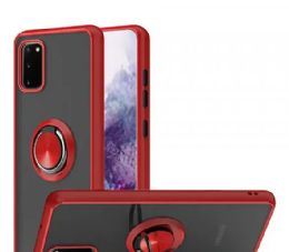 12 Wholesale Tuff Slim Armor Hybrid Ring Stand Case For Samsung Galaxy A12 In Red