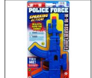 72 Units of 9 Inch M-16 Police Toy Rifle With Sparking Action Tied On Card - Toy Weapons