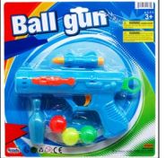 36 Units of 8 Inch Ball Gun Play Set On Blister Card, 4 Assorted Colors - Toy Weapons