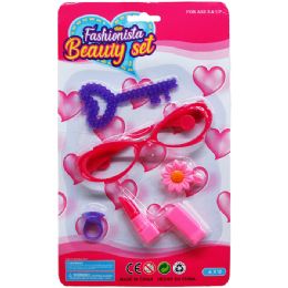 96 Wholesale 5 Piece Fashionista Beauty Set On Blister Card, 2 Assorted
