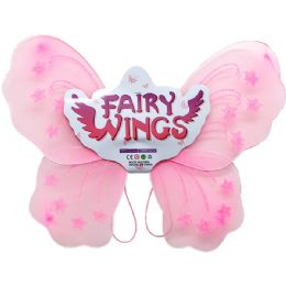 48 Bulk Fairy Wings On Blister Card, 4 Assorted Colors