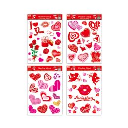 48 Pieces Valentines Day Window Cling - Valentine Decorations